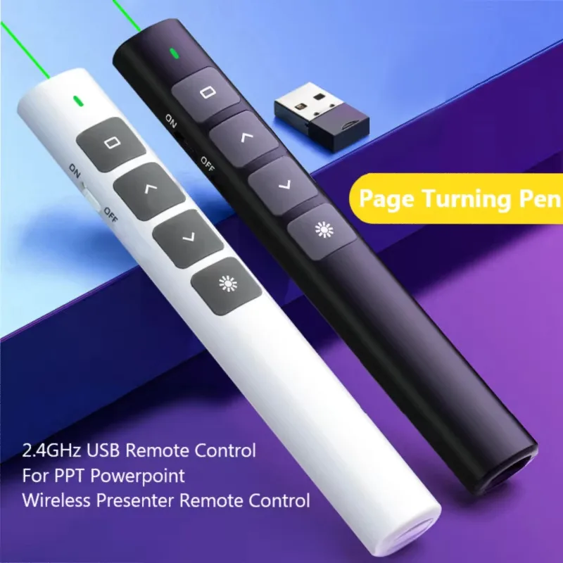 Laser Pointer Presenter - Wireless Presentation Page Clicker Powerpoint Pen