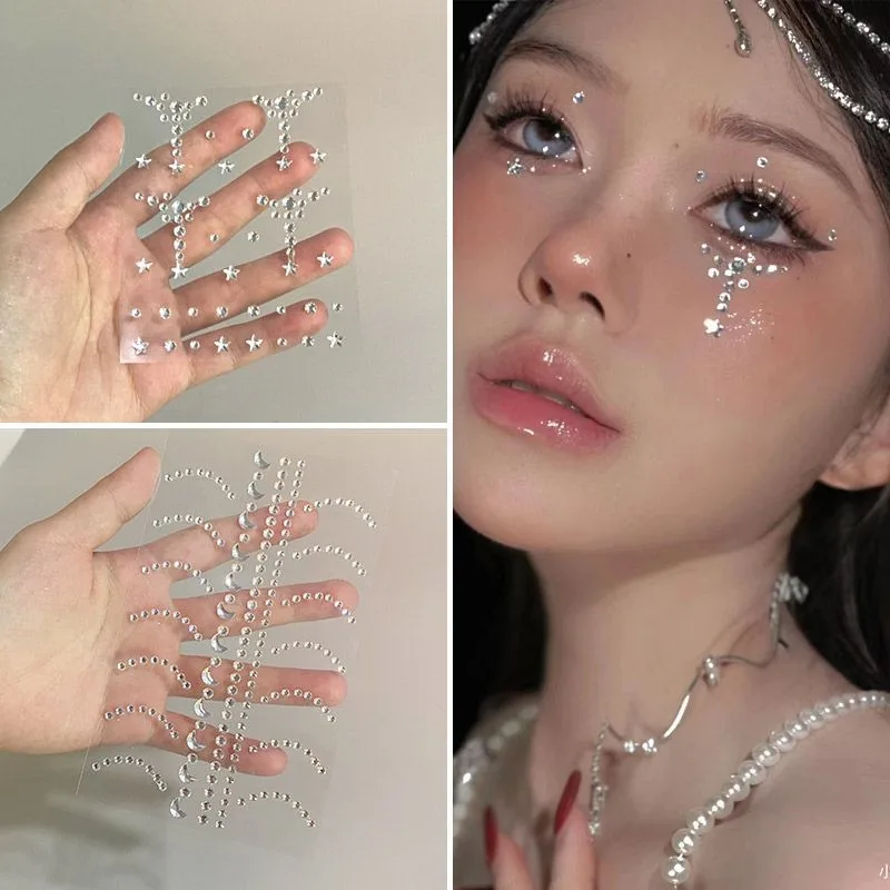 Electronics & Gadgets Starting With C - Face Stickers Shiny Crystal Tear Drop
