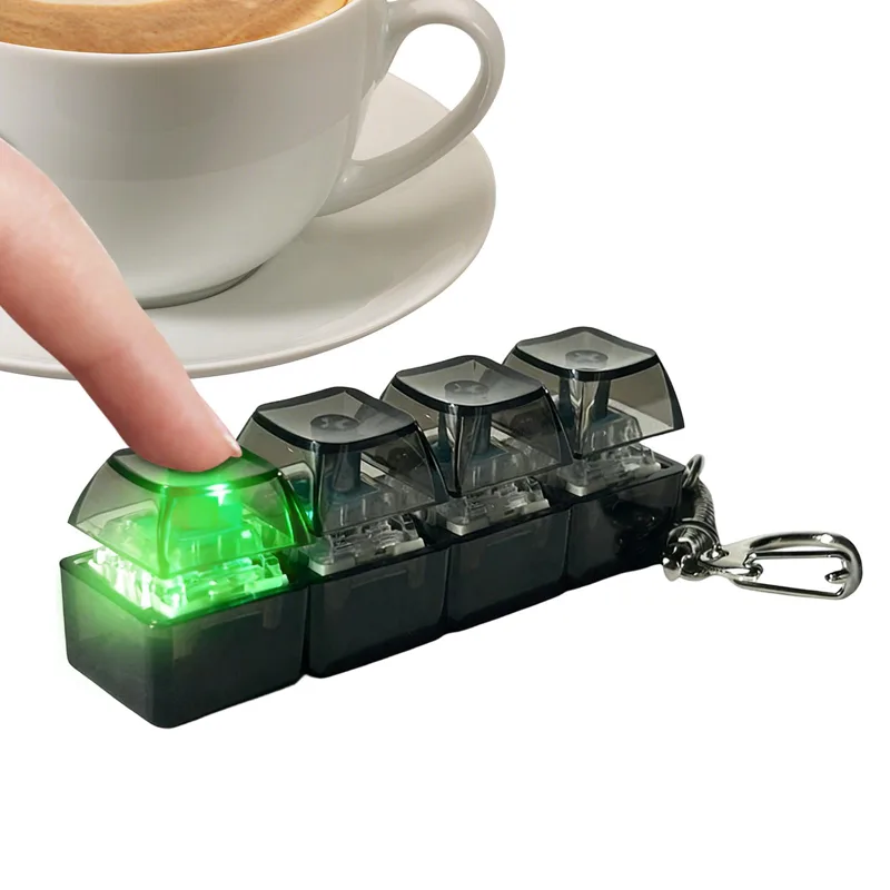 Electronics Gadgets For Kids - Fidget Toys LED Keyboard Keychain Crystal