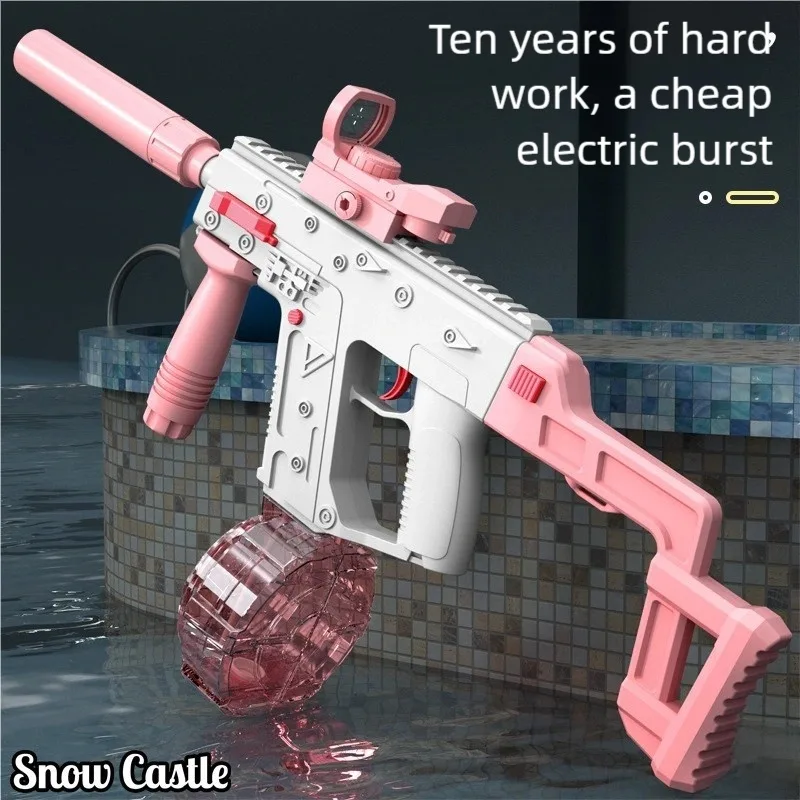 Electronics Gadgets For Kids - White/Blue Electric Water Gun, High-Pressure, Powerful,