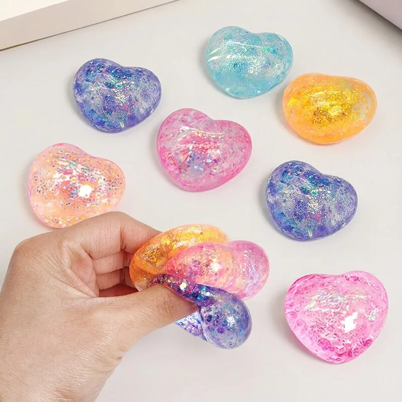 Electronics Gadgets For Kids - Color Changing Heart Squeeze Toy Sequins