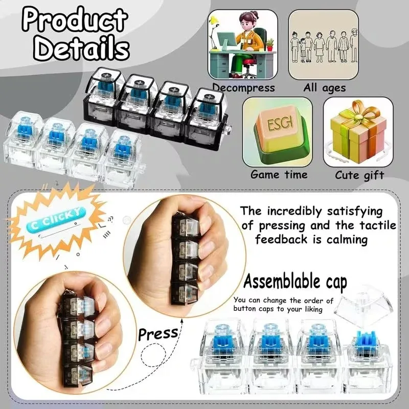 、/LED Keyboard Keychain Fidget - đánh giá và giá Electronics Gadgets For Kids