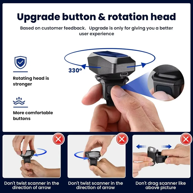 Eyoyo Ring Finger 2D Mini Pock - đánh giá và giá Barcode Scanner Wireless