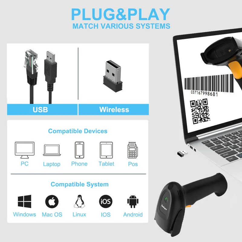 2D 1D Handheld Wireless Barcod - đánh giá và giá Barcode Scanner Wireless