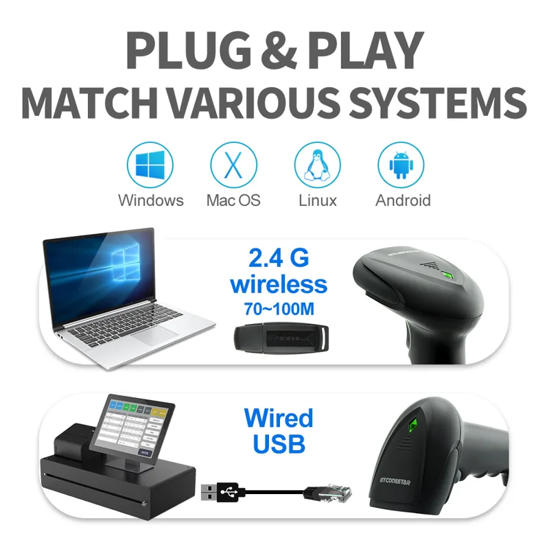 GTCODESTAR High Quality Handhe - đánh giá và giá Barcode Scanner Wireless