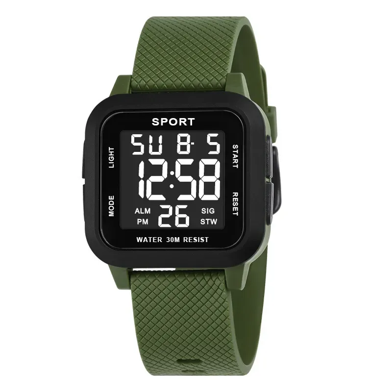 Black Sports Watch Men's Digit - đánh giá và giá Digital Alarm Clock