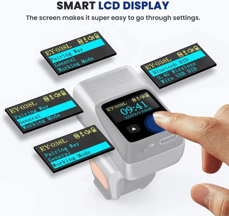 Eyoyo Mini 1D Wearable Wireles - đánh giá và giá Barcode Scanner Wireless